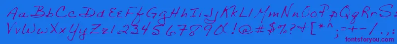 Lehn029 Font – Purple Fonts on Blue Background