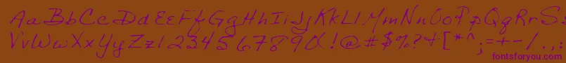 Lehn029 Font – Purple Fonts on Brown Background