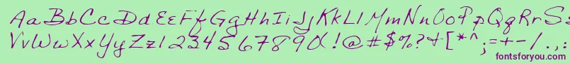 Lehn029-Schriftart – Violette Schriften auf grünem Hintergrund