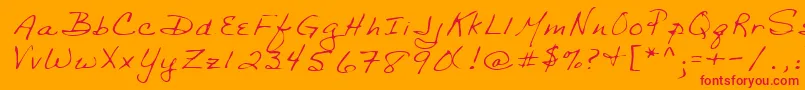Lehn029 Font – Red Fonts on Orange Background