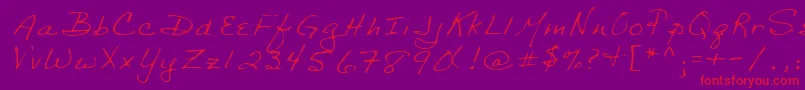 Lehn029 Font – Red Fonts on Purple Background