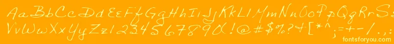 Lehn029 Font – Yellow Fonts on Orange Background