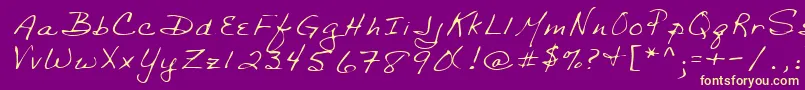Lehn029 Font – Yellow Fonts on Purple Background