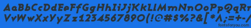 Fonte AshbyBlackItalic – fontes pretas em um fundo azul