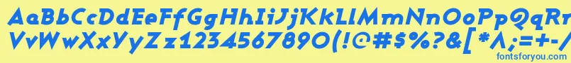 AshbyBlackItalic Font – Blue Fonts on Yellow Background