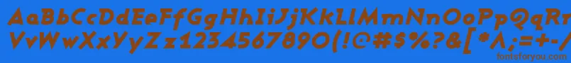 AshbyBlackItalic Font – Brown Fonts on Blue Background