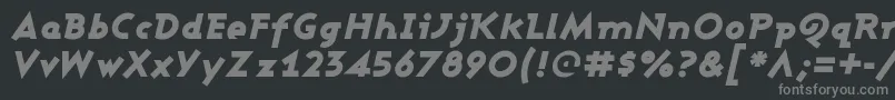 AshbyBlackItalic-fontti – harmaat kirjasimet mustalla taustalla