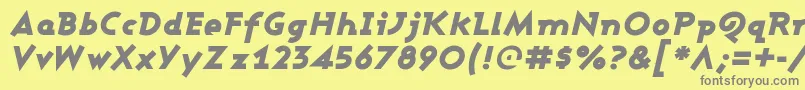 Fonte AshbyBlackItalic – fontes cinzas em um fundo amarelo