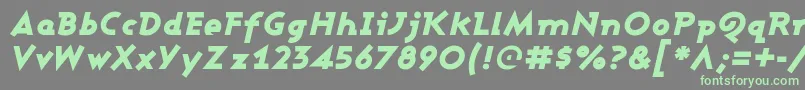 Fonte AshbyBlackItalic – fontes verdes em um fundo cinza