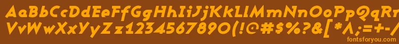 AshbyBlackItalic-fontti – oranssit fontit ruskealla taustalla