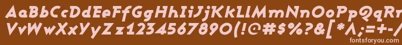 AshbyBlackItalic-fontti – vaaleanpunaiset fontit ruskealla taustalla