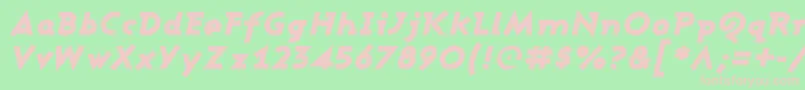 AshbyBlackItalic Font – Pink Fonts on Green Background