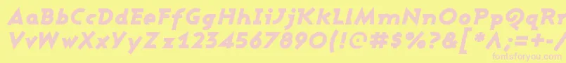 AshbyBlackItalic Font – Pink Fonts on Yellow Background