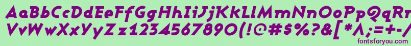 AshbyBlackItalic-fontti – violetit fontit vihreällä taustalla