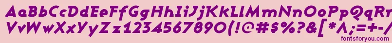 AshbyBlackItalic-fontti – violetit fontit vaaleanpunaisella taustalla