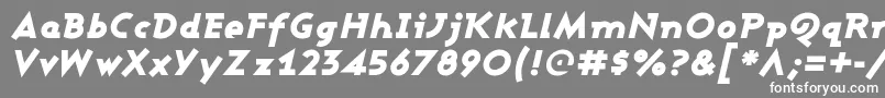 AshbyBlackItalic-fontti – valkoiset fontit harmaalla taustalla