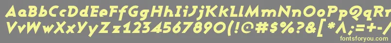 AshbyBlackItalic Font – Yellow Fonts on Gray Background