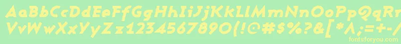 AshbyBlackItalic Font – Yellow Fonts on Green Background