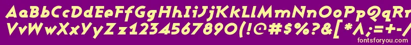 AshbyBlackItalic Font – Yellow Fonts on Purple Background