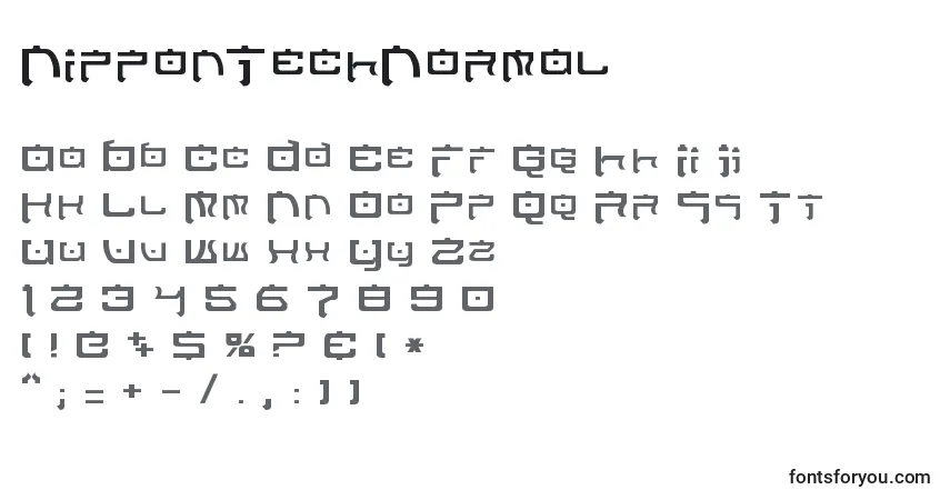 Czcionka NipponTechNormal – alfabet, cyfry, specjalne znaki