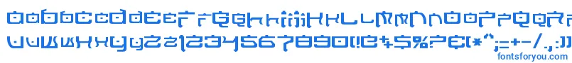 フォントNipponTechNormal – 白い背景に青い文字