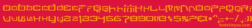 フォントNipponTechNormal – 赤い背景にオレンジの文字