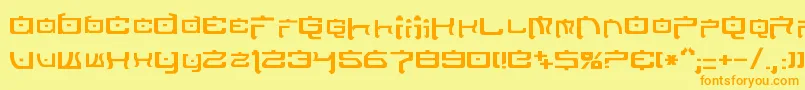 NipponTechNormal Font – Orange Fonts on Yellow Background