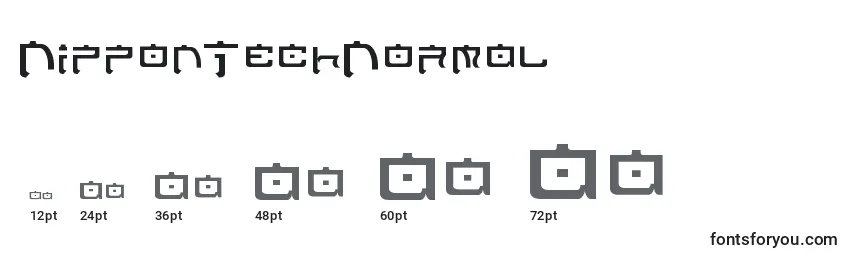 Размеры шрифта NipponTechNormal
