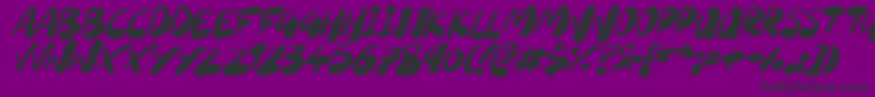 SourdoughItalic-Schriftart – Schwarze Schriften auf violettem Hintergrund