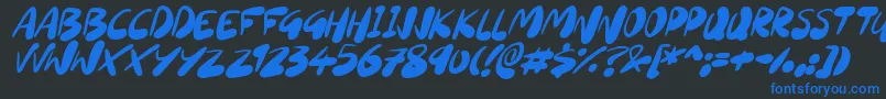 SourdoughItalic Font – Blue Fonts on Black Background