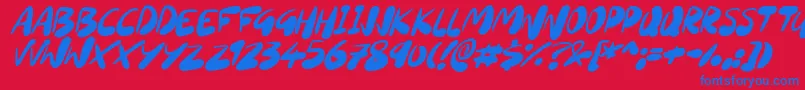 SourdoughItalic Font – Blue Fonts on Red Background