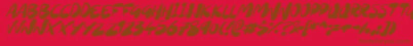 SourdoughItalic Font – Brown Fonts on Red Background