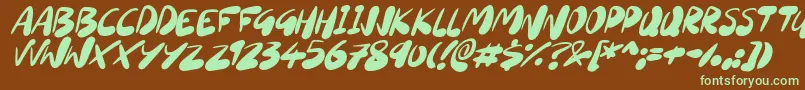 SourdoughItalic-fontti – vihreät fontit ruskealla taustalla