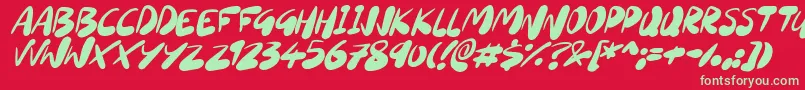 SourdoughItalic Font – Green Fonts on Red Background