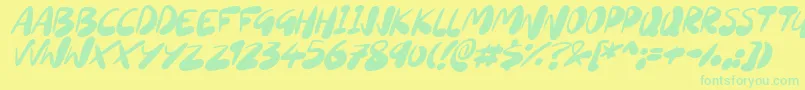 SourdoughItalic Font – Green Fonts on Yellow Background