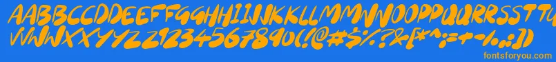 SourdoughItalic Font – Orange Fonts on Blue Background