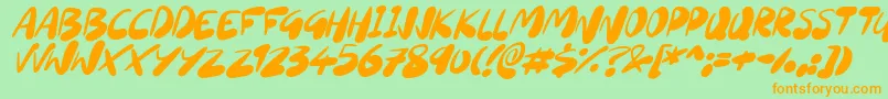 SourdoughItalic-Schriftart – Orangefarbene Schriften auf grünem Hintergrund