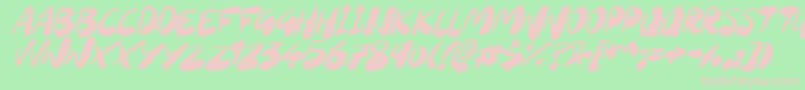 SourdoughItalic Font – Pink Fonts on Green Background