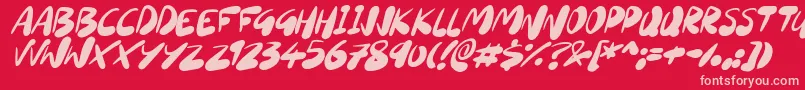 Czcionka SourdoughItalic – różowe czcionki na czerwonym tle