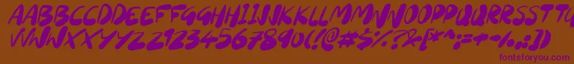 SourdoughItalic Font – Purple Fonts on Brown Background