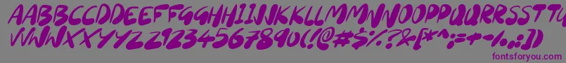 Шрифт SourdoughItalic – фиолетовые шрифты на сером фоне