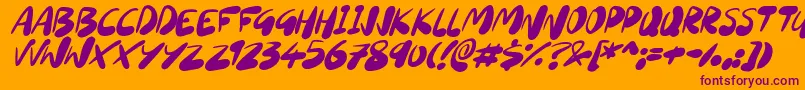 SourdoughItalic-fontti – violetit fontit oranssilla taustalla