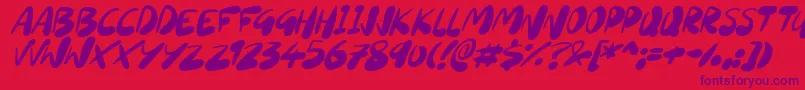 SourdoughItalic Font – Purple Fonts on Red Background