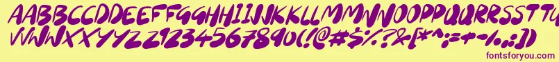 SourdoughItalic Font – Purple Fonts on Yellow Background