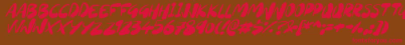 SourdoughItalic Font – Red Fonts on Brown Background