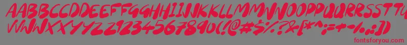 SourdoughItalic Font – Red Fonts on Gray Background