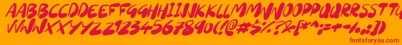 SourdoughItalic Font – Red Fonts on Orange Background