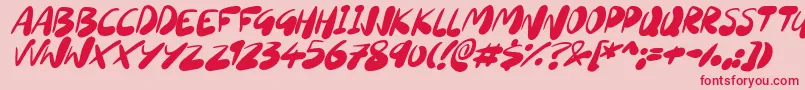 SourdoughItalic Font – Red Fonts on Pink Background