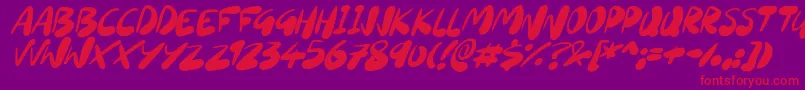 SourdoughItalic Font – Red Fonts on Purple Background