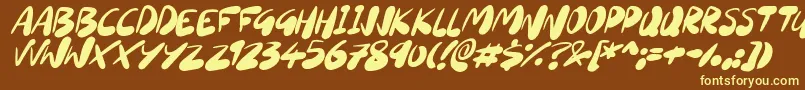 SourdoughItalic-fontti – keltaiset fontit ruskealla taustalla